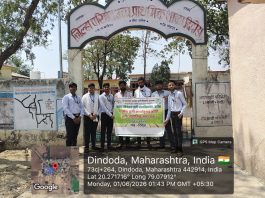 शेतकऱ्यांना आधुनिक शेतीचे कानमंत्र देण्यासाठी कृषीदूतांचे दिंदोडा (खु.) येथे आगमन